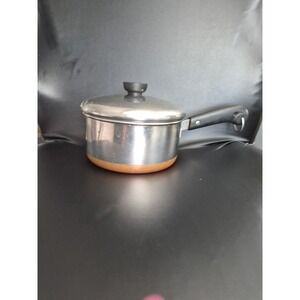 Vintage Revere Ware 1801 Copper Clad Bottom 2.5 Qt. Pot with Lid,